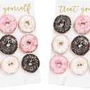 Donut Wall Display Stand Reusable Donut Holder Board Rustic Wood Doughnut Food Buffet Display for Wedding, Baby Shower, Bridal Shower, Birthday Party Treat Yourself Fits 9 Donuts (White Square 2 Pack)