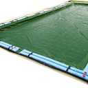 Blue Wave Silver 25 ft x 45 ft Rectangular Winter In Ground Pool Cover  Blocks Debris and Sunlight with 12-Year Protection for Off-Season  With 10x10 Polyethylene Weave, 5 ft Overlap, Cable, Winch
