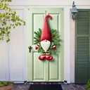 2 x BlissYard Christmas Gnome Door Cover Banner 35x71 Inch Oversized Holiday Welcome Sign with Pine Leaves and Red Hat Winter Front Porch Decorations for Farmhouse Indoor Outdoor Wall Hanging Decor