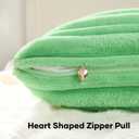 FUTEI Pack of 2 Faux Rabbit Fur Throw Pillow Covers 18x18 Inch Soft Fluffy Thick & Thin Striped Textured Decorative Cushion Case Modern Farmhouse Accent for Couch Bed Living Room, Grass Green