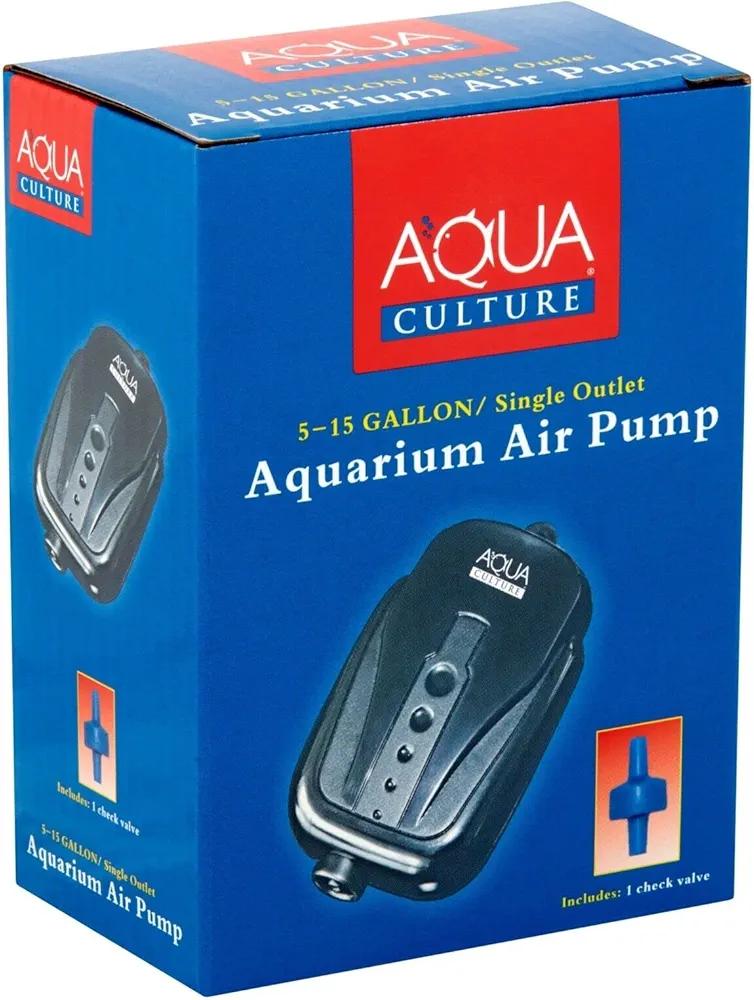 5 - 15 Gallon Single Outlet Aquarium Air Pump with Check Valve