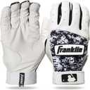 Franklin Sports MLB Adult Batting Gloves - Digitek Camo Baseball + Softball - Premium Leather - Many Sizes+Colors-Adult (Medium, Gray/White/Black)