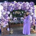 Amandir 144Pcs Purple Balloons Garland Arch Kit for Butterfly Baby Shower Decorations for Girl, 12Pcs Butterfly Stickers Lavender Purple Confetti Metallic Balloon for Birthday Wedding Party Decoration