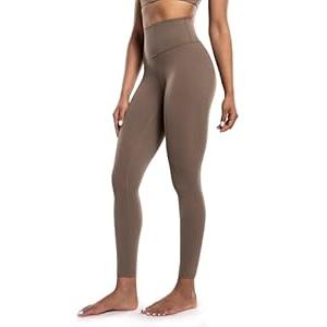 POSHDIVAH Women's Yoga Leggings High Waisted Cloud-Feeling Workout Lounge Soft Pants 25" for Running Athletic Gym Coffee Medium