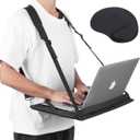 Laptop Harness - Wearable Laptop Stand for Up to 17" Laptops, Tablets & E-readers - Adjustable Straps, Includes Memory Foam Mouse Pad