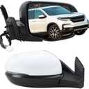 Lqito Right Passenger Side Mirror Compatible With 2016-2022 Honda Pilot With Manual Folding Power Glass Turn Signal Light Heated Mirror Memory White Replace#76200TG7A62, White (10Pins)