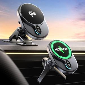 for Qi2 15W MagSafe Car Mount Charger,Dash & Vent Wireless Cars Mount Charger Phone Holder Mounts for iPhone Air/17/16/15/14/13/12, Galaxy S25, Fast Charging for Magnetic iPhone Car Accessories