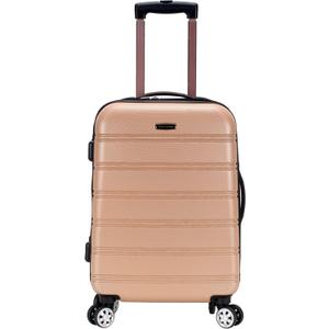 Rockland Melbourne Hardside Expandable Spinner Wheel Luggage, Champagne, Carry-On 20-Inch
