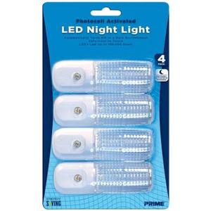 Prime Wire & Cable NLAE334P Automatic White LED Night Light - Pack of 4