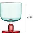 MU16 Jelly Collection short wine glass Crystal Wine Glasses, 11.2 oz  Lead-Free Drinking Glasses for Easter, Parties, Weddings, and Anniversaries Azure Raspberry