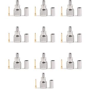 10Pcs Mini-UHF Male Crimps Connector for RG-58/U Cable Motorola Radio Antenna