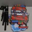 Solar Christmas Decorations with Led Lights, Solar Landscape Pathway Stakes Lights, Outdoor Christmas Decor for Garden, Yard, Porch (Train & Santa)