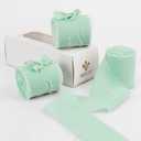 Pack of 2, MEEDEE 2 Inch Frayed Ribbon Mint Green - Fringe & Silk for Crafts, Gift Wrapping, Wedding Invitation & Bridal Bouquet (3 Rolls 21 Yards)