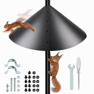 19 Inch Squirrel Baffle, Large Squirrel Proof Cone Guard Blocker, Outdoor Pole Mount Squirrel Deterrent for Bird Feeder Pole & Bird House, Wild Bird Feeder Accessories