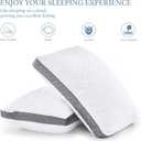 Tencel Surface Pillow Polyester Inside, Shredded Memory Foam Adjustable Bed Pillow for Sleeping, Cooling Tencel Gusseted Pillows for Side Back Stomach Sleepers, Standard size 18"x26"Pack of 1