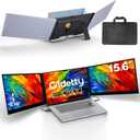 CIDETTY New Upgrad Laptop Screen Extender Monitor Portable, Ultra Light & Thin Triple Portable Monitor for Laptop 1080P FHD IPS Display for 13-17" Laptop, Plug & Play Compatiable with Win/Mac/Chrome