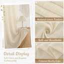 LAMIT Light Filtering Linen Curtains 84 inches Long for Bedroom, Faux Linen Textured Semi Sheer Back Tab and Rod Pocket Burlap Boho Modern Drapes for Living Room/Farmhouse, 2 Panels, 52 x 84 Inch