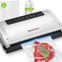 Bonsenkitchen Vacuum Sealer Machine, Built-in Cutter | Bag Storage, Multifunctional Food Sealer for Sous Vide & Meal Prep, 1 Roll Bag & 5 Pre-Cut Bags, Silver