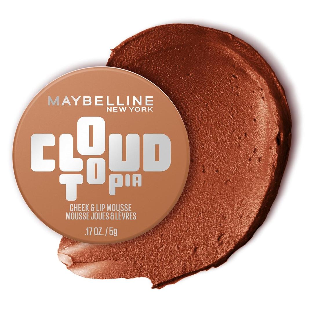 Maybelline Cloudtopia Blush for Cheeks and Lip Mousse, Ultra-Vivid, Pigmented Formula for Up to 14HR of Blush and Lip Makeup Color, Toasted Sky, 1 Count
