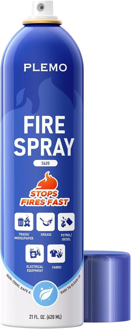 PLEMO Fire Extinguisher, Small Fire Extinguisher for Home, Fire Spray for Kitchens, Vehicles, Cars, RVs, Garages, Trucks, Camping, Model S620, 1-Pack (Blue)