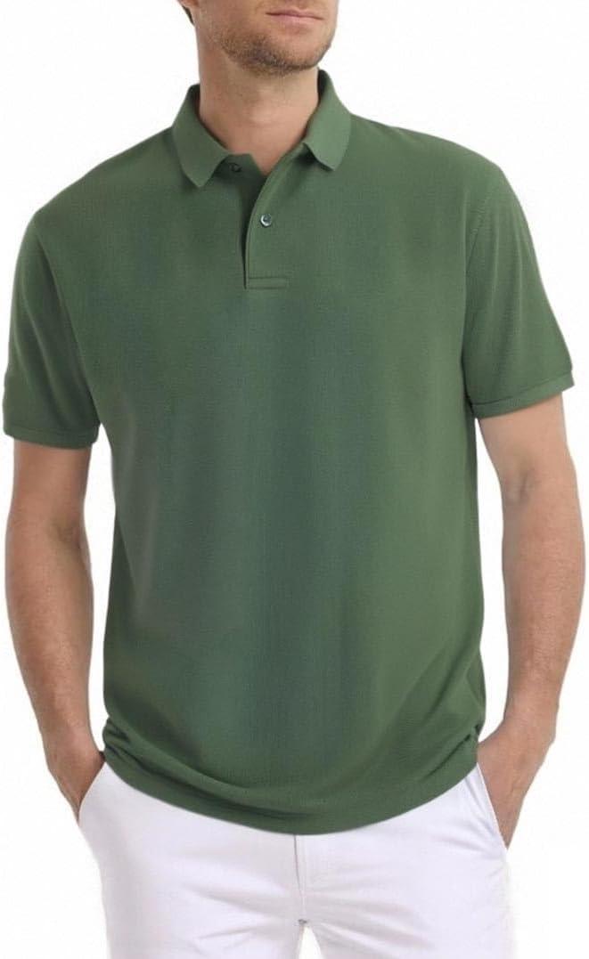 Polo Shirts for Men, Summer Sports Short Sleeve Moisture Wicking Dry Fit Activewear Golf Shirts for Men, Sizes S-3XL (Green, M)