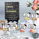 Nuogo 34 Pcs Graduation Candy Buffet Set Class of 2026 Mini Candy Bar Party Supplies 2.6'' Mini Metal Buckets with Handles Table Sign with Stand Labels for 2026 Graduation Dessert Table Decorations
