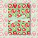Azurestore 10 Sheets Strawberry Wrapping Paper- 20 x 27in Watercolor Red Green Strawberry Gift Wrap Paper Fruit Craft Paper for Mother's Day Birthday Baby Shower Party DIY Crafts