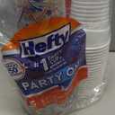 Hefty Party On Disposable Plastic Party Cups, 76 Count, 16 Oz Cups in Assorted Patriotic Colors and 18 Oz Clear Cups with Festive Firework Print for Fourth of July Celebrations and Summer Entertaining