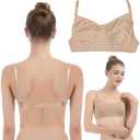 iMucci Clear Strap Bra Professional Dance Bra NO Sponge Invisible Ballet Bras, Larg