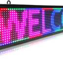 P10 Outdoor Waterproof Digital Scrolling Led Sign Board Programmable, Full Color High Brightness Wifi Control, for Business Store Restaurant Window 39''x8'' (39x8)