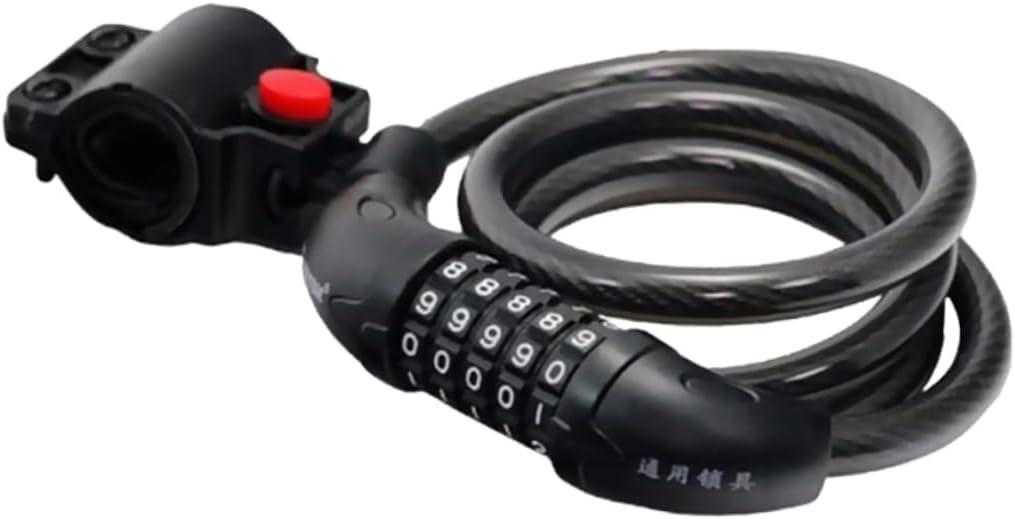 POPETPOP 5-Number Combination Bike Lock Cable Heavy Duty 120cm Password Bike Lock for Bicycles Electric Scooters and Motorcycles Weather-Resistant Resettable Mechanism