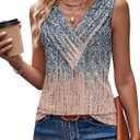 LYHIPSS Womens Summer Tank Tops V Neck Sleeveless Loose Fit Summer Casual T-Shirts Blouses (M)