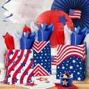 JOYGATHER 24 Pcs Patriotic Party Favors Bags with 24 Tissue Paper, USA American Flag Gift Goodie Kraft Paper Bags for 4th Of July Independence Day Veterans Day Memorial Day Birthday Party