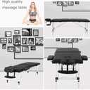 FDW Aluminium Massage Table Portable Massage Bed 24 inch Wide Lash Bed Height Adjustable Spa Bed with Non-Woven Bag for Spa Footmassage Facial CareSpa Tattoo, 2 Fold 24"wide