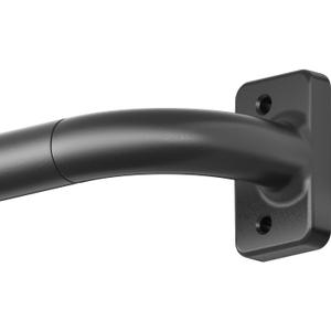 Black Wrap Around Curtain Rod Telescoping with Brackets,1 Inch Diameter Adjustable Blackout Curtain Rods for Windows 72 to 144 Inch