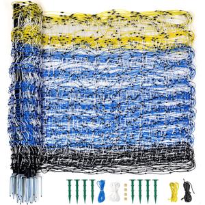 PPOLB Highly Visible Blue Electric Fence Netting, 35.4" H x 164' L, Portable Livestock Nets Mesh for Goats, Sheep, Hogs, Dog, Electric Fencing for Backyards, Homesteaders, Farms Ranches, and Gardens