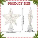 10 Inch Christmas Star Pentagram Tree Topper with Warm LED Lights for Xmas Tree Decorations (White), One Size