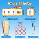 CVC Word Games, Flash Cards, Phonics and Speech Therapy Toys for Toddlers and Kids - Learn to Read, Spelling and Reading Learning Activities - Kindergarten Preschool Educational Toy