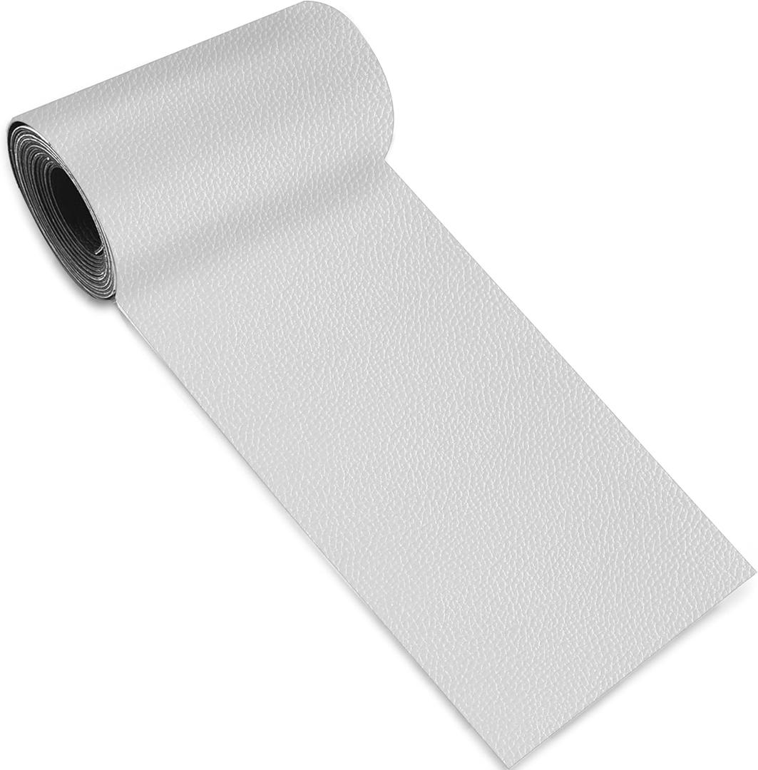 Leather Repair Patch Tape,3.9 x 63 Inches Self Adhesive Leather Patches for Furniture,Vinyl Repair Kit for Car Seat,Couches,Sofas,Office Chairs,White