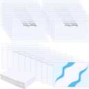 Anjmd 50 PCS Name Tags with Pins Name Badge Holders Clear Plastic Name Tag Holders with Pin with 50Pcs Inserts Fit Card (3.58 x 2.16 inch)