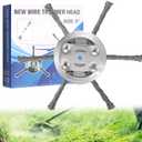 Steel Wire Grass Trimmer Head, 2025 Upgrade Wire Weed Trimmer Head, Universal String Trimmer Replacement Head for Garden, Pavement Clean, Compatible with Most Lawn Mower(6 Inch)