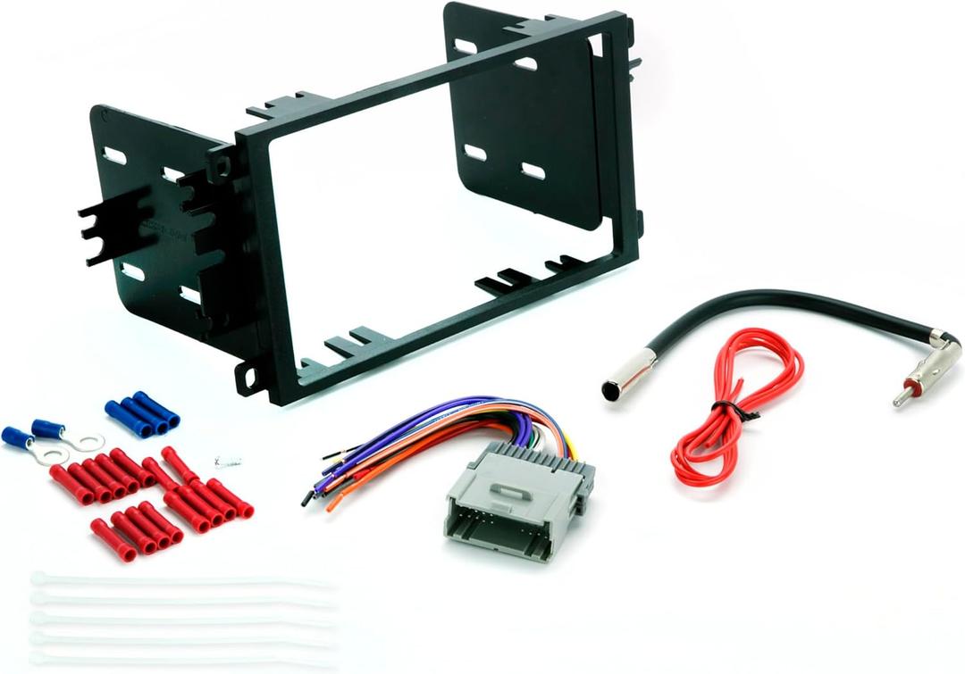 Scosche ICGM8BN Double DIN Radio Installation Dash Kit Compatible with Select 2000-2012 General Motors Vehicles - Complete Basic Aftermarket Car Stereo Install Kit - See Fit Guide Image for Vehicles