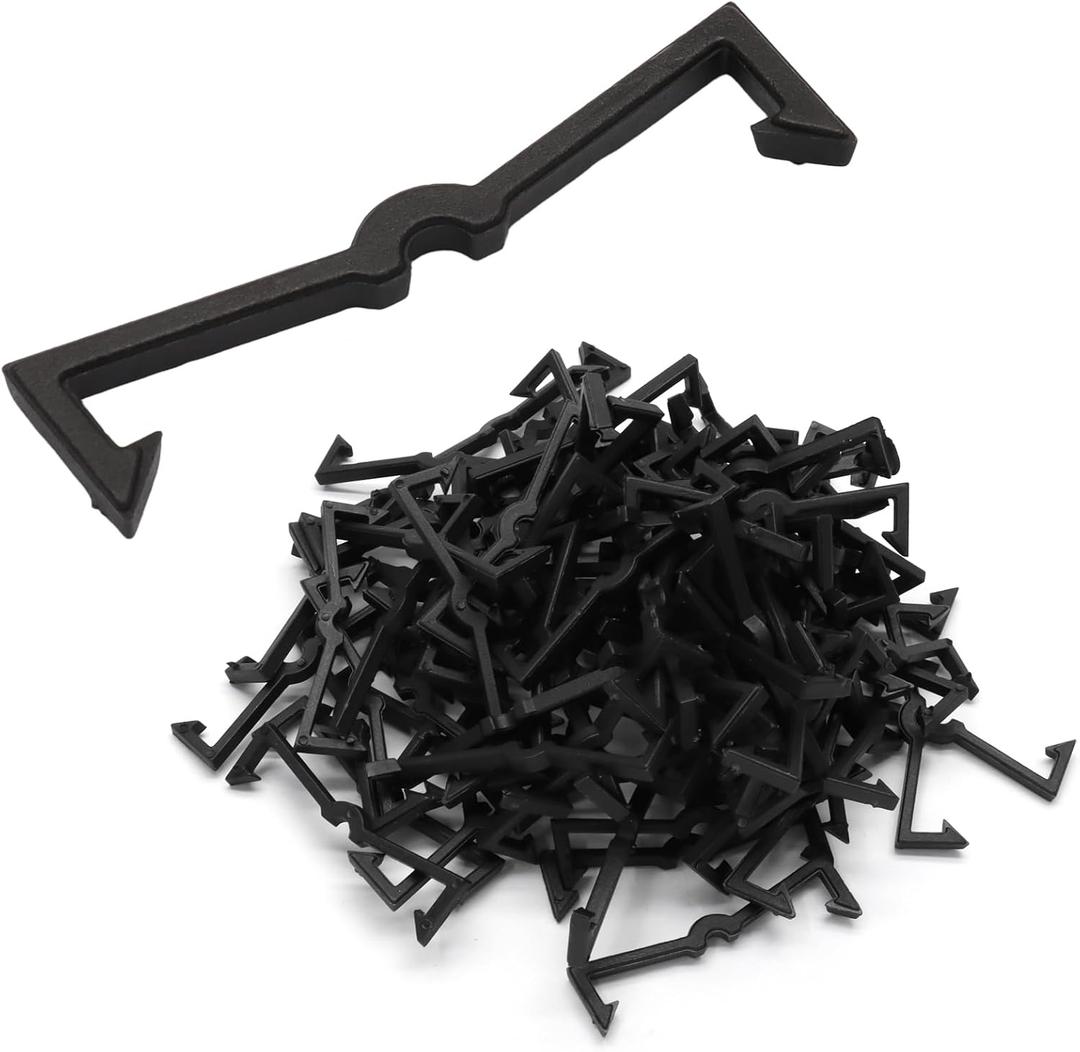 Pegboard Clips, Black, 100PCS, Fit 1/4 Inch and 1/8 Inch
