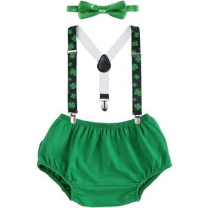 St. patrick's Day Party , Leprechaun Baby Boy St patrick's Day Outfit, Peter Pan , Children's st. patrick's day Irish Costumes Leprechaun Green Dress-up Party Favor Outfit Green - Clover 3-24 Months