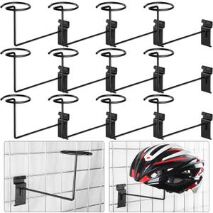 Kigley Metal Gridwall Hooks, 3.2 inch Hat Helmet Rack, Retail Display Shelves Organizer, Wall Fixtures, Accessories for Home Retail Shop(Black,6 Pcs)