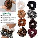 Satin Hair Scrunchies for Women - Set of 8 Soft, Gentle & Durable Elastic Bands for Curly, Straight & Thick Hair - No-Snag, Damage-Free, Perfect for Everyday Use