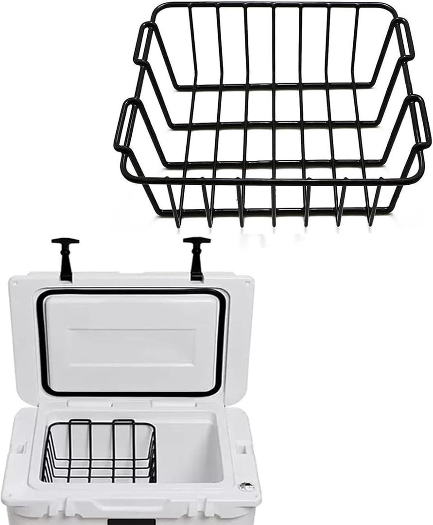 Cooler Basket for YETI 35 & 45, Stainless Steel Wire Cooler Basket Keep food Dry and Stay Goods High, YETI Cooler accessories Inside Dry-Goods Basket Compatible with YETI Tundra 35 or 45 Coolers.