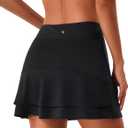 Stelle Tennis Skirts for Women Athletic Skirt with Shorts Golf Skort Pocket High Waisted Skorts Workout Pickleball (Medium, Black)