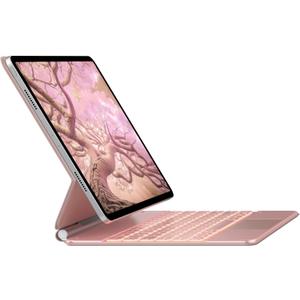 typecase Edge Keyboard Case for iPad Air 13-inch(M3/M2, 2025/2024) & iPad Pro 12.9-inch(6th/5th/4th/3rd Gen), Magic Keyboard with 11-Color Backlight, Multi-Touch Trackpad, Pencil Holder, Rose Gold
