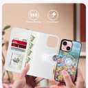 for iPhone 14 Plus Wallet Case,Detachable Flip Folio Cover RFID Blocking 4 Card Slots Holder Premium PU Leather Magnetic Kickstand Protective Phone Case 6.7" Nice Flower Garden
